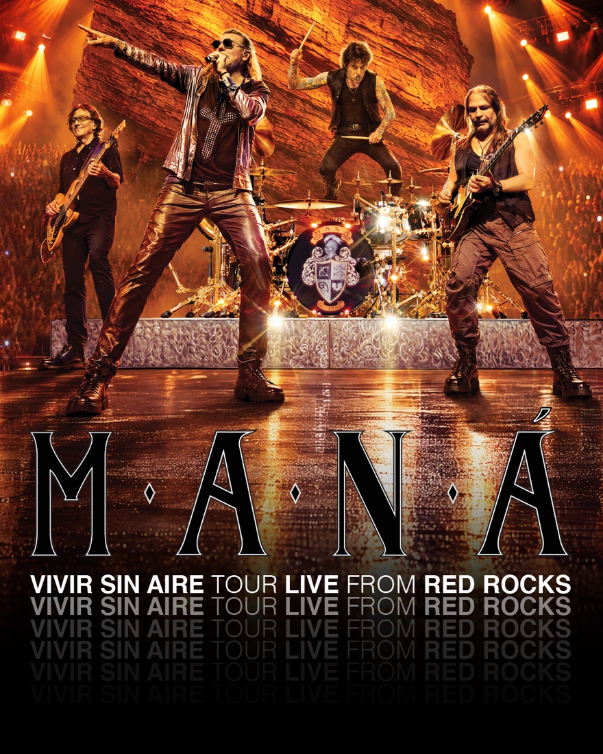 Maná en concierto en Red Rocks, presentación que llegará a YouTube el 6 de noviembre de 2026.